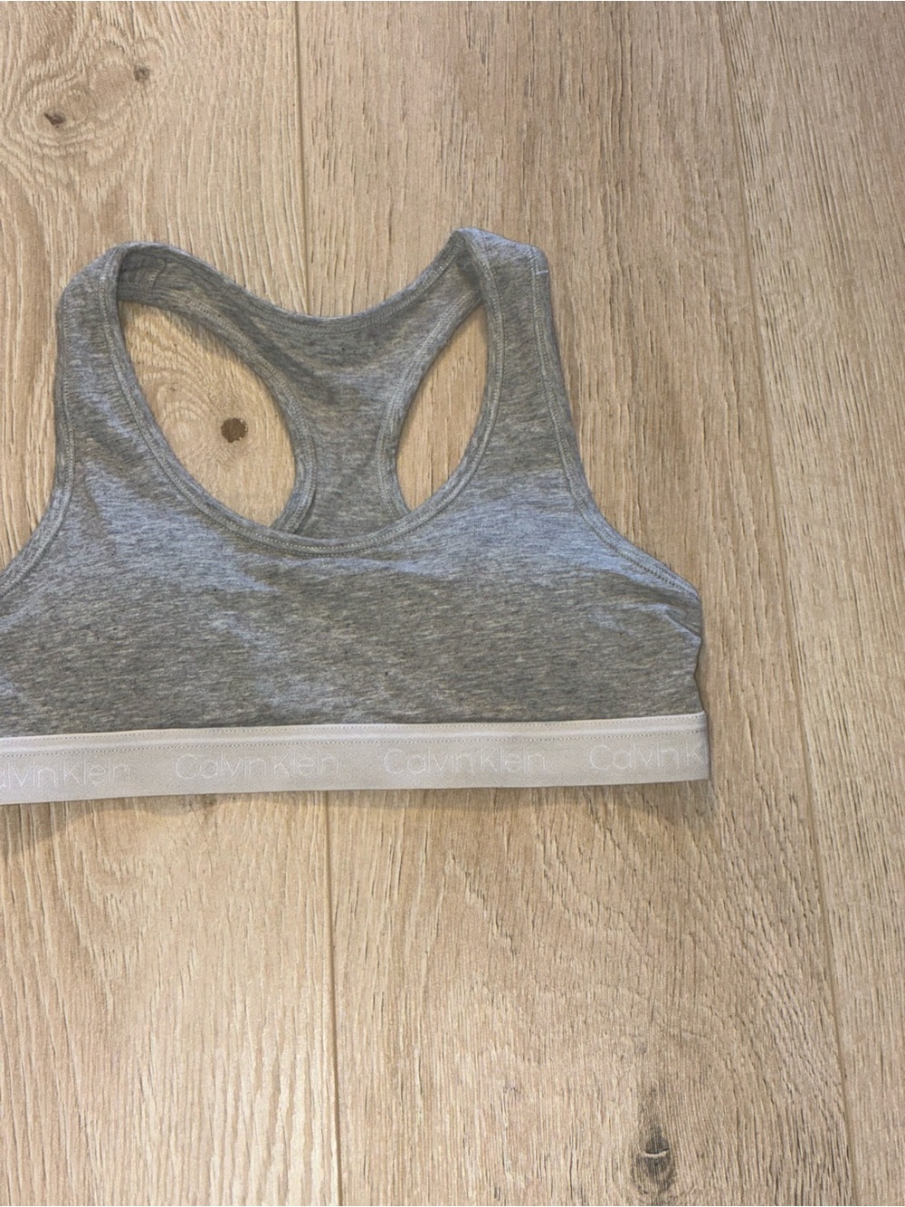 Calvin Klein Heather Gray Racerback Sports Bralette